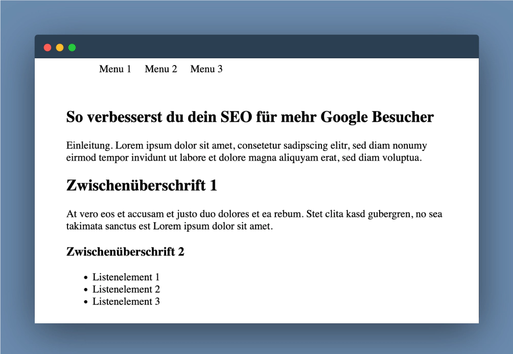 Überschriften strukturieren deine Website